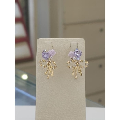 미라클  세이브존03 연보라 플라워 귀걸이 AGgssf09A