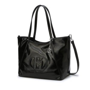 헤지스 시그니처 H 블랙 와이드 쇼퍼백 L_HIBA5E528BK