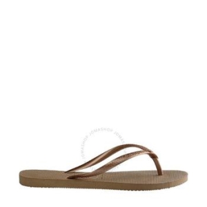 하바이아나스 우먼 Swarovski 크리스탈 로고 러버 플립 Flop Brand Size 33 34 US 3 4Y 4145651