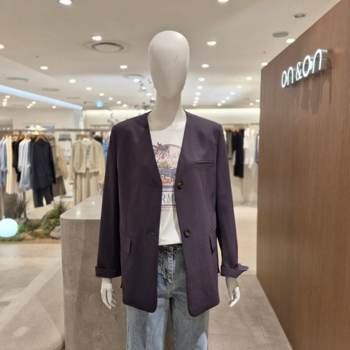 온앤온 노카라 브이넥 하프자켓 NJW5MJ420