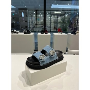 슈콤마보니 여성 데님 러플 주얼리 슬리퍼_DW2AM25009BUL