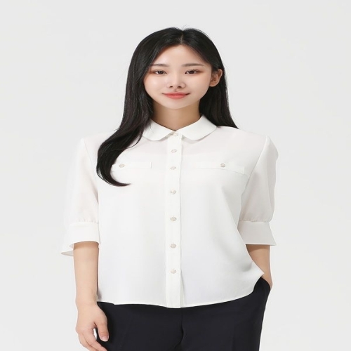 PAT 25 여성 수입 폴리 포켓 전타 블라우스 1L-42513