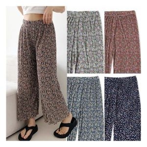 로코엘라 카넬 플라워 플리츠 냉감 밴딩 9부팬츠 856337