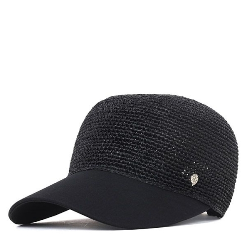 헬렌카민스키 차콜 블랙 비베트 라피아 베이스볼 캡 HAT50629 CHABLK