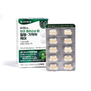유한메디카 징코 플러스 엔 탑 혈행 기억력 케어 500mg 60정