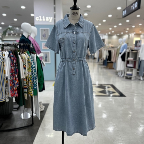 르니앤맥코이 여름 카라 데님 끈 원피스 MM05OP513HJX