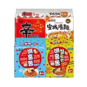 농심  신라면5개 + 안성탕면5개 +  배홍동비빔면4개 + 배홍동칼빔면4개