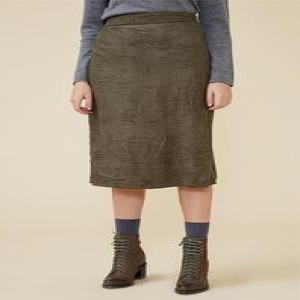 난돌라 크링클 스웨이드 H라인 스커트 카키 6026304