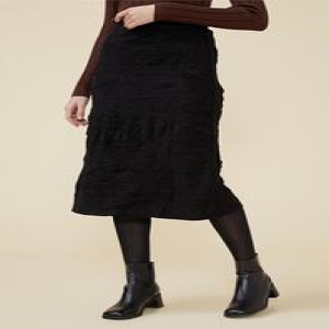 난돌라 크링클 스웨이드 H라인 스커트 블랙 6026306