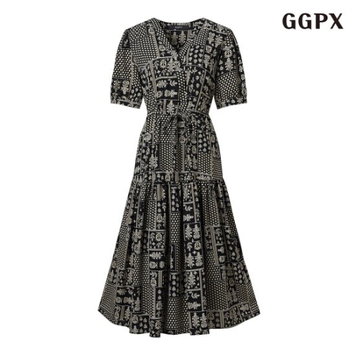 GGPX 페이즐리 허리끈 원피스 GPBOW037D