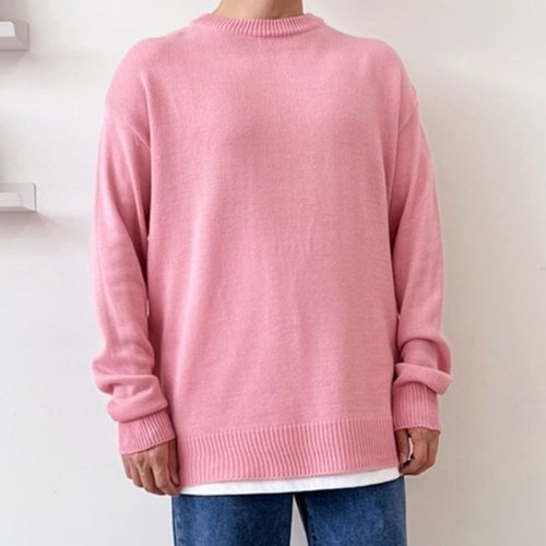 리빌모아 남자 루즈핏 라운드넥 무지 심플 니트 스웨터 OC-KNS-SWFH2XDG