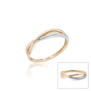 이랜드 로이드 10K 트리플 컬러 트위스트 반지 LRT25013T