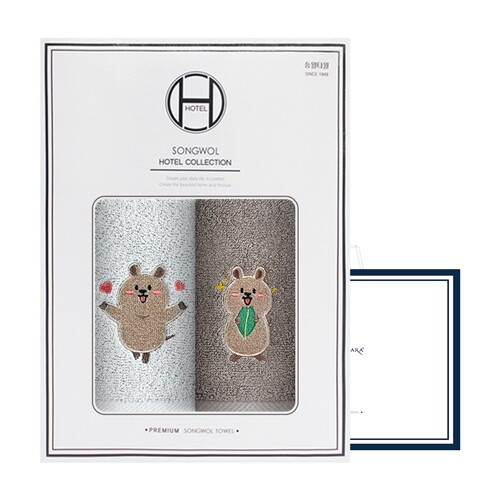 송월타월  애니멀프렌즈 행복한쿼카S 30수 150g