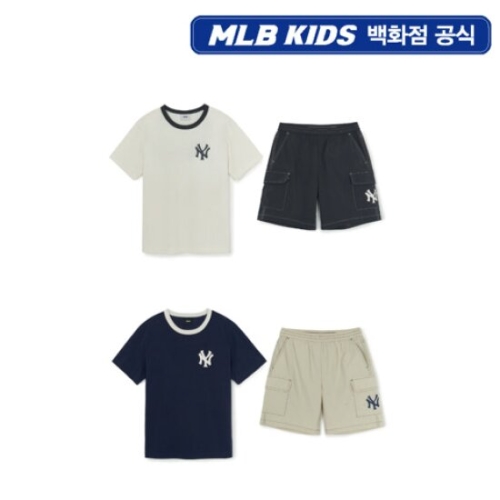 MLB키즈 스트릿 베이직 로고 티셔츠 세트 (7AS1B3253-50CRS)