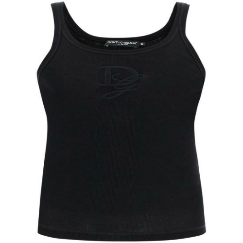 돌체앤가바나 DOLCE GABBANA G8PA8ZG7N4G N0000 Black cotton tank top