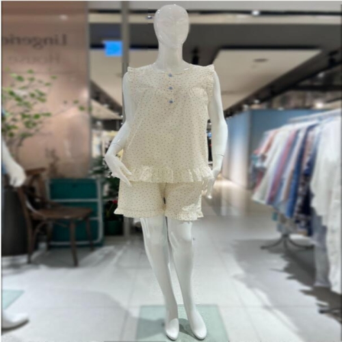 비너스 여 시원한 소재 깔끔 도트나염 홈웨어 상.하의 VEV.EP3933F