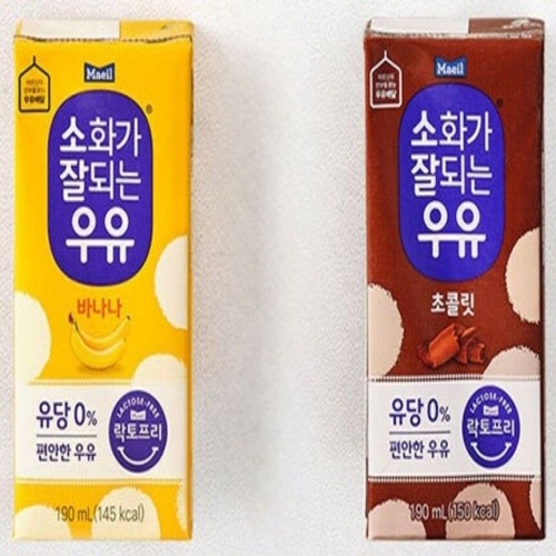 매일유업 소화가 잘되는 우유 오리지널 + 초콜릿 190ml