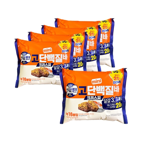 롯데웰푸드 이지프로틴 고단백질바 크리스피 미니 160g