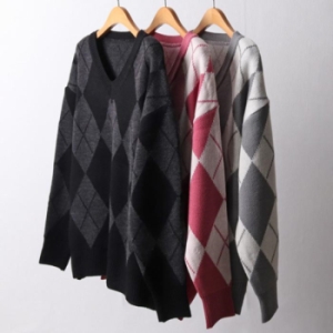 빅사이즈사랑해요 F663L310 큐트아가일패턴니트티 EB 11366532