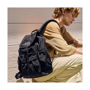 닥스 블랙 플랩 발수코팅 노트북 수납 나일론 백팩_DBBA5E650 (15형)