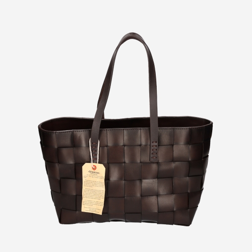 드래곤디퓨전 우븐 가죽 토트백_8151 (DK BROWN)