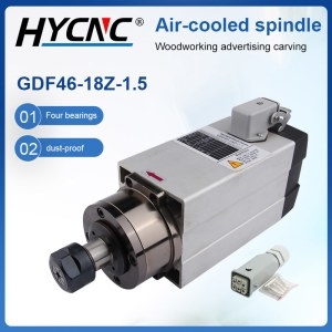 CNC  공랭식 사각 스핀들 모터 ER25 척 밀링 4 베어링 조각 목공 절단기 GDF46-18Z 3.5KW
