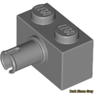 레고  브릭/Brick 1x2 4211087 2458 Dark Stone Grey