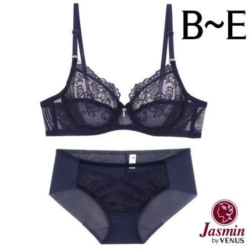 자스민 by B-E컵 시스루 레이스 홑겹 풀컵 브라팬티2종 JBA026 75B-85E