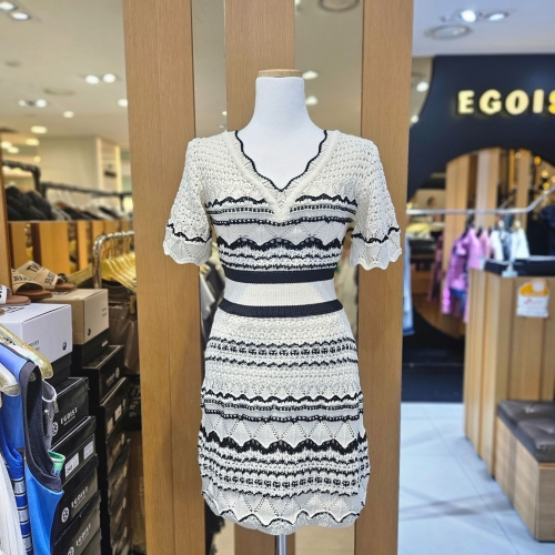 에고이스트 스카시조직 미니 A라인 미니 원피스 ER2KO-160
