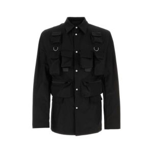 프라다 Black poplin shirt UGI267SAAO1XV2 F0002 BLACK