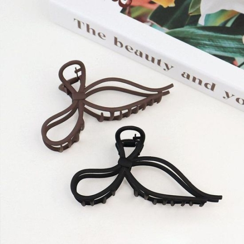 무광 심플 리본 집게핀 ELH048 산 헤어핀 연출 패션잡