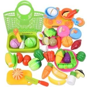 야채썰기 주방놀이 세트+시장바구니 음식 과일 WFHP5XH