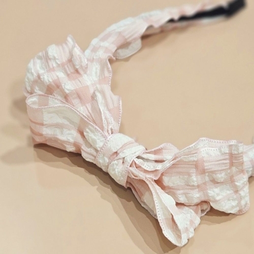 로엠걸즈 체크리본 머리띠헤어밴드RGHK25S4P