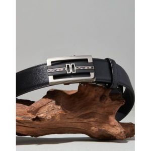 닥스 블랙 원 체크라인 버클 소가죽 자동벨트 DBBE5E351BK
