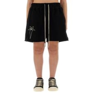 릭오웬스 여성 블랙 루즈 핏 코튼 쇼츠 CW01E1683