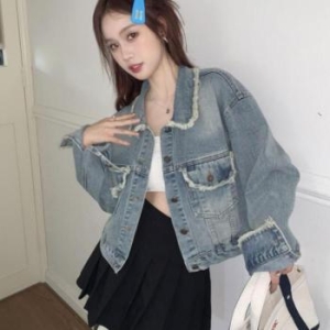 오노마 ONM 여성 빈티지 유니크 포켓 크롭 청자켓 데님자켓 33115037