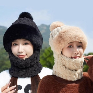 라일리 Rly 겨울 코디 꽈배기 전체 뽀글이 털 방울 넥워머 모자 25448665