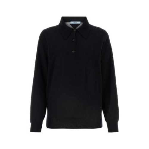 프라다 Black cashmere polo shirt P24F2ESOOO14XD F0002