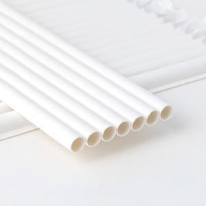 해피팩  개별포장 일자형 종이빨대 화이트 21cm