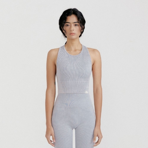 심리스  프론투라인 레이서백 크롭탑_FEWSBT057_GRY