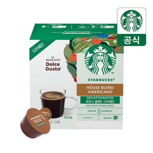 스타벅스  돌체구스토 하우스 블렌드 디카페인 캡슐커피 12캡슐