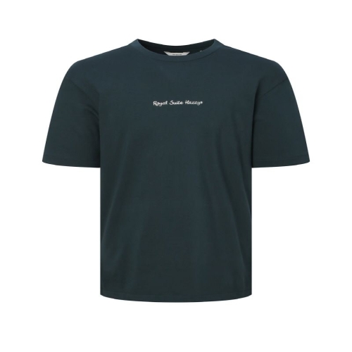 헤지스 남성 그린 그래픽 티셔츠_HZTS5B705E2