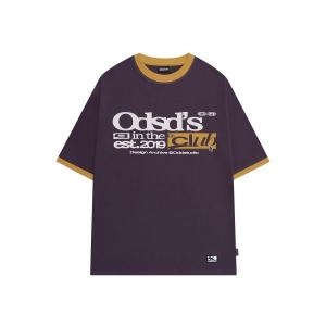 오드스튜디오 ODDSTUDIO ODSD 링거 컬러블록 오버핏 티셔츠 DARK PURPLE OO5무르 MURT107DP 125