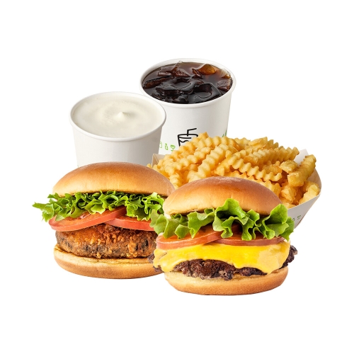 쉐이크쉑 쉑버거+슈룸버거+프라이+바닐라 쉐이크+소다(S)