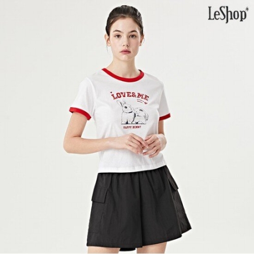 르샵 프린팅 배색 반팔 티셔츠 DO2LW022A