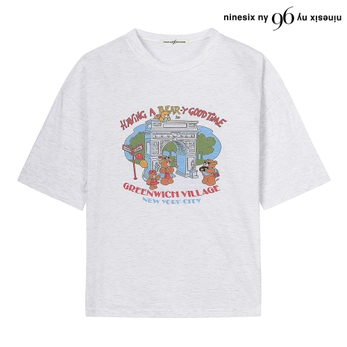 96NY 프린팅 오버핏 반팔 티셔츠 NP2LW022L0