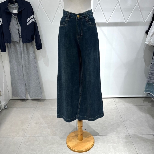 밸리걸 와이드 다크 데님 팬츠 813540