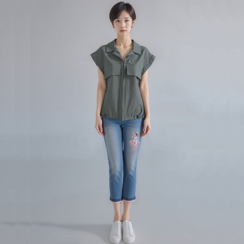 모라도 25년 봄 여름 중년 여성 투포켓시원지퍼 베스트ROM0VT900F-CC