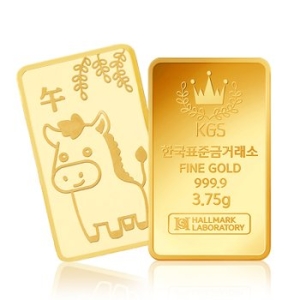 한국표준금거래소  황금 말 동물 골드바 3.75g