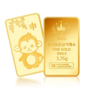 한국표준금거래소  황금 원숭이 동물 골드바 3.75g